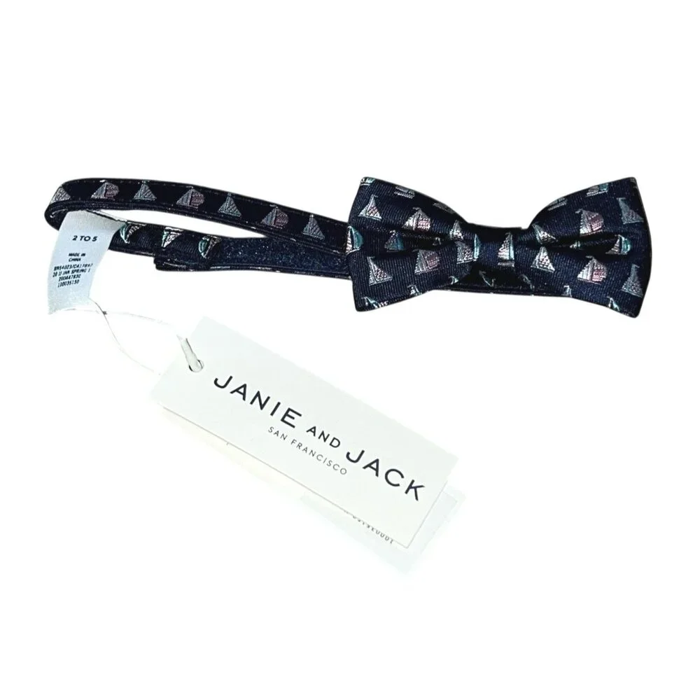 Janie & Jack Merchant Marine Sailboat Print Bowtie Sz 2-5 Boys